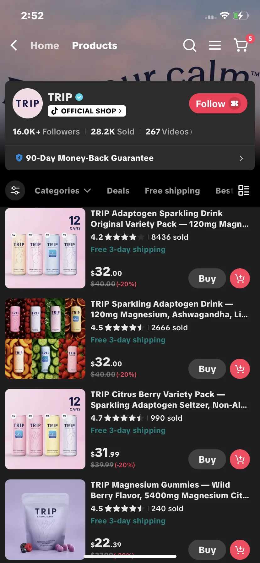 TRIP — sklep na TikTok Shop